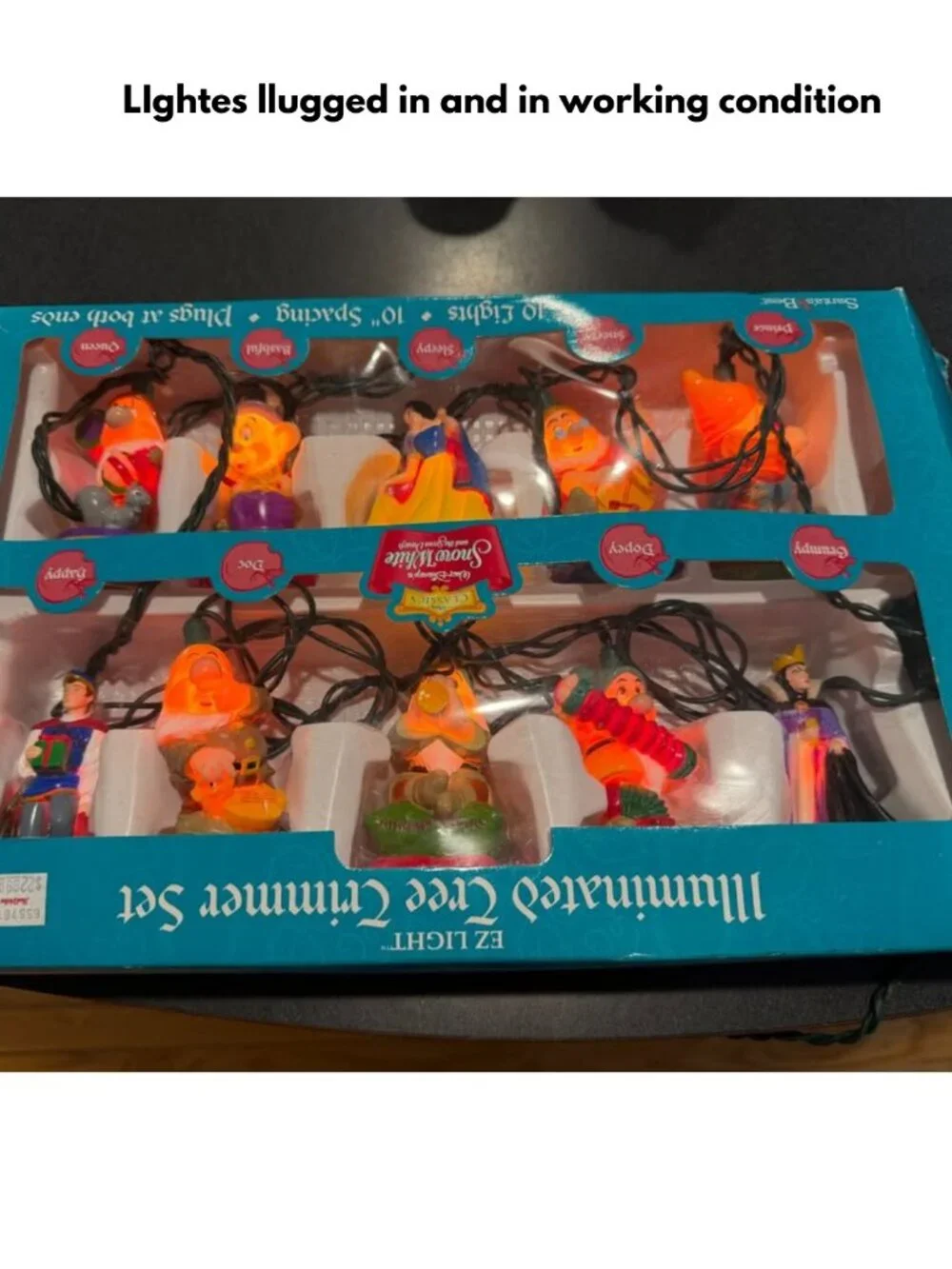 Vintage 1999 Disney Snow White 10-Light Tree Trimmer Set
